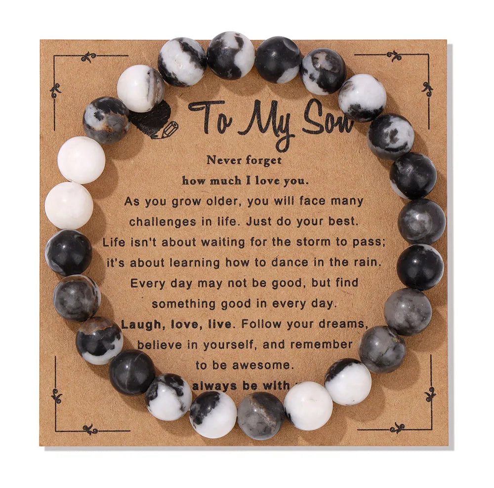 Natural Stone Bead Bracelet With Information Card SELECTION-ALOE WINGS STORE