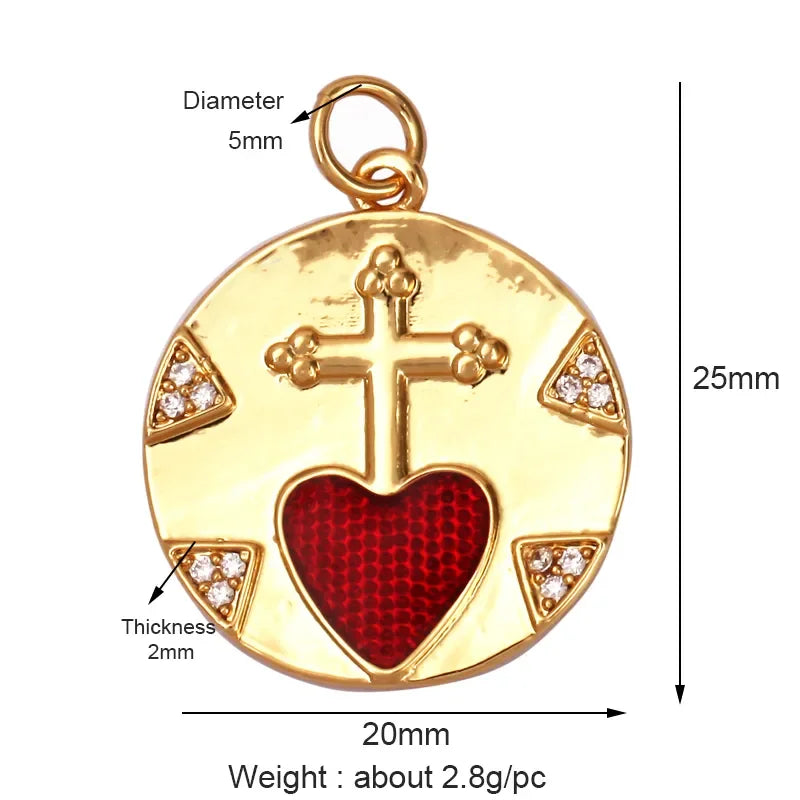 Sacred Red Love Heart Charm 18K Real Gold Plated Pendant - ALOE WINGS STORE