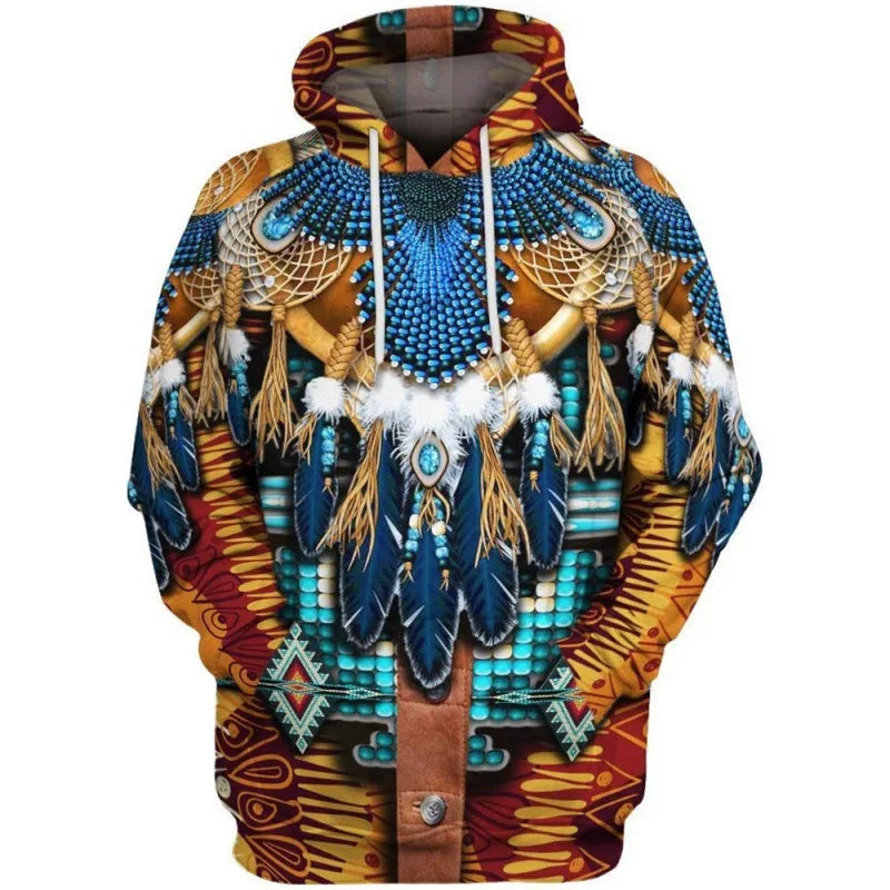 Native Indian Bohemian Style Unisex Hoodie Pullover (Short Size to Plus-Size) - ALOE WINGS STORE