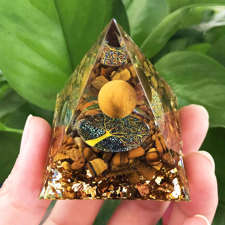 Energy Generator Crystal Gemstones Pyramid-ALOE WINGS STORE