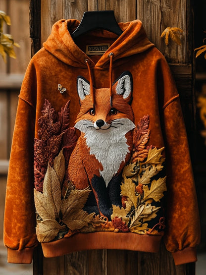 Back view of hoodie showing full print design — complete coverage of animal artwork