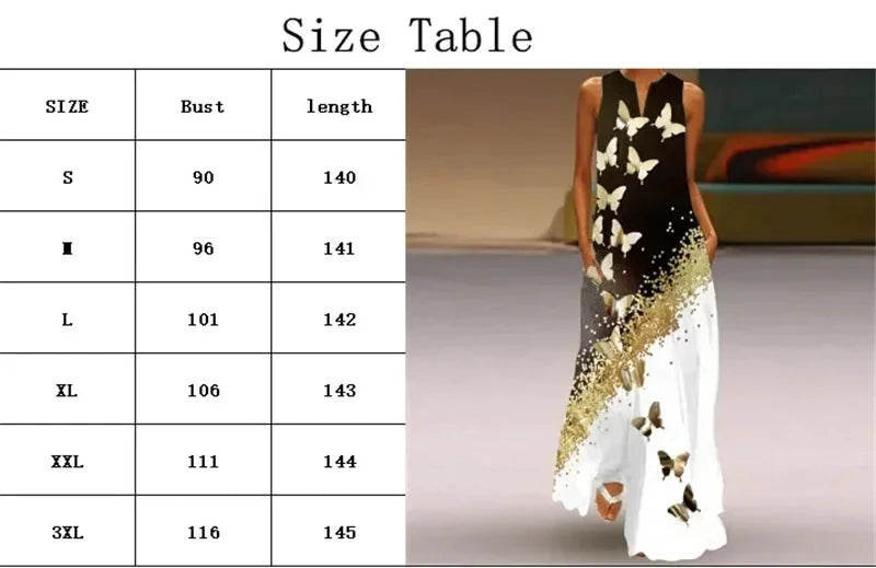 3.Bohemian Maxi Dresses for Women with Pockets Loose Summer Clothing Printed Ankle-Length A-Line Dresses