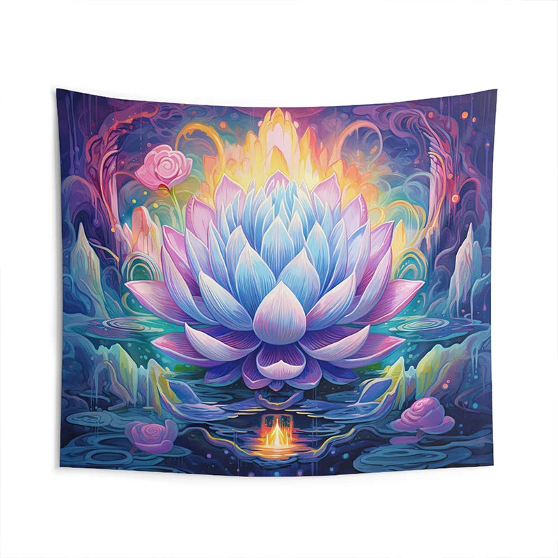 Spiritual Lotus Flower Wall Tapestry - Home Decor - ALOE WINGS STORE