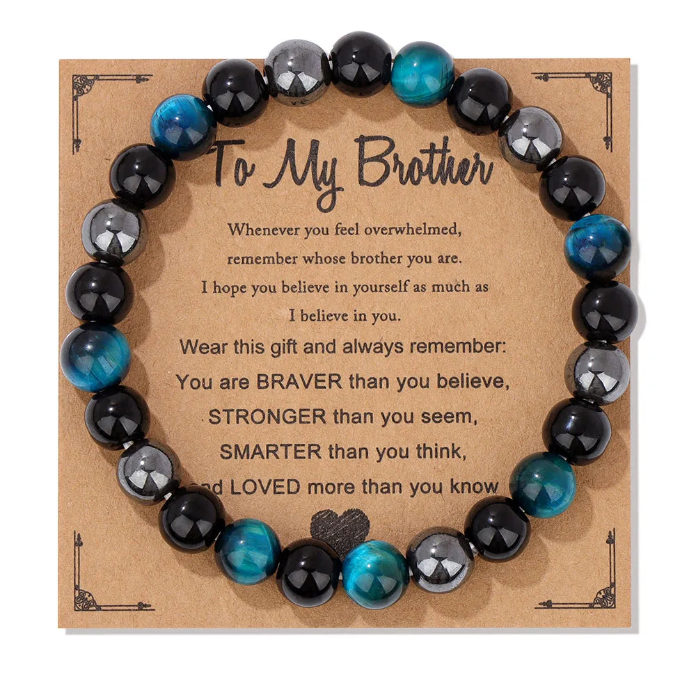 Natural Stone Bead Bracelet With Information Card SELECTION - ALOE WINGS STORE