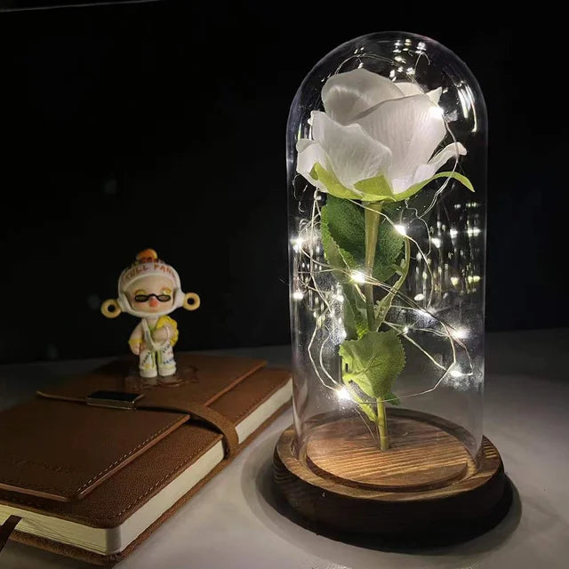 24K Gold Foil Flower Magic Galaxy Rose Eternal Dome LED Fairy Lights-ALOE WINGS STORE