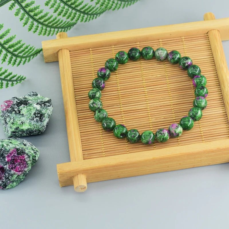 Geniune Natural Epidote Zoisite Stone & Other Semi-Precious Stones Bead Bracelet Quartz [SELECTION] - ALOE WINGS STORE