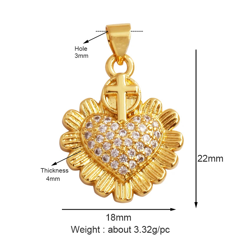 Sacred Red Love Heart Charm 18K Real Gold Plated Pendant - ALOE WINGS STORE