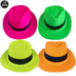 UV Glow Party Accessories Set – Neon Hat, Glasses, Bracelet, Necklace & Gloves for Birthday, Wedding & Festival Dress-Up Decor
