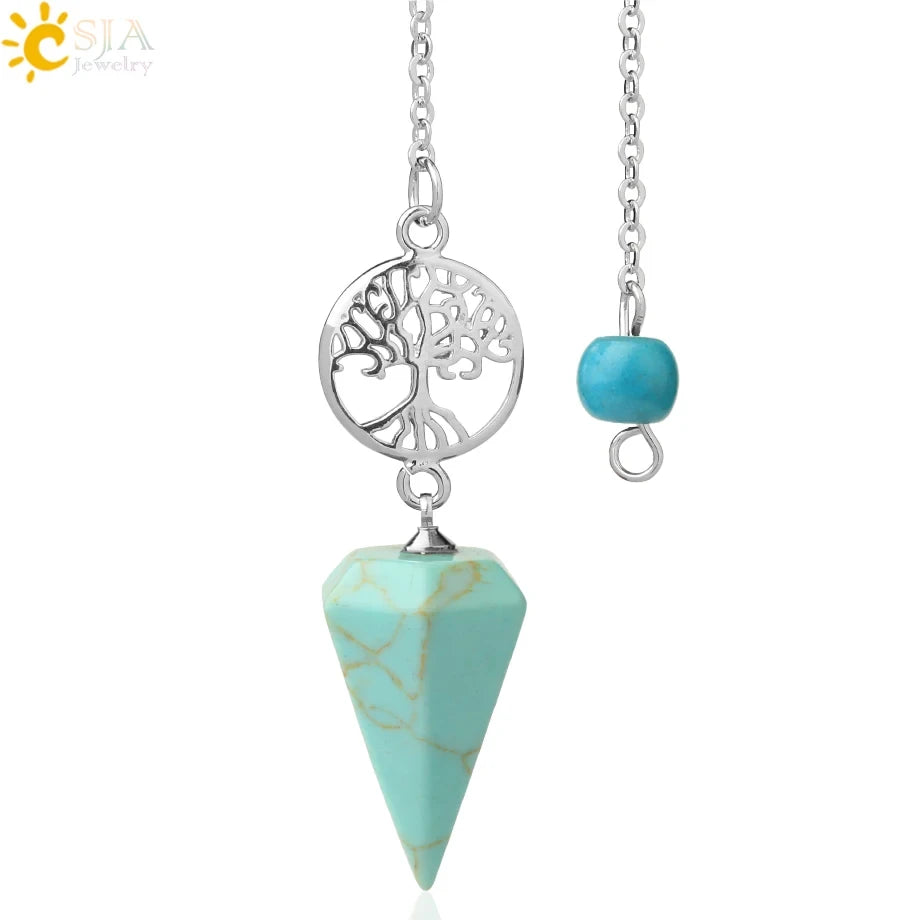 Natural Gemstones Spiritual Flower Pendulum / Pendant SELECTION-ALOE WINGS STORE