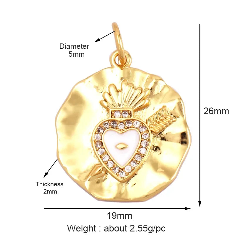 Sacred Red Love Heart Charm 18K Real Gold Plated Pendant-ALOE WINGS STORE