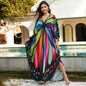 1. Maxi Kaftan Beach Dresses for Women – Artistic Summer Robe with Bold Prints