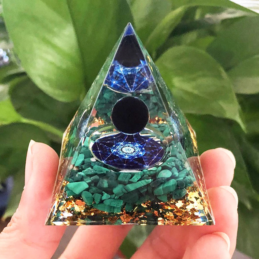 Energy Generator Crystal Gemstones Pyramid - ALOE WINGS STORE