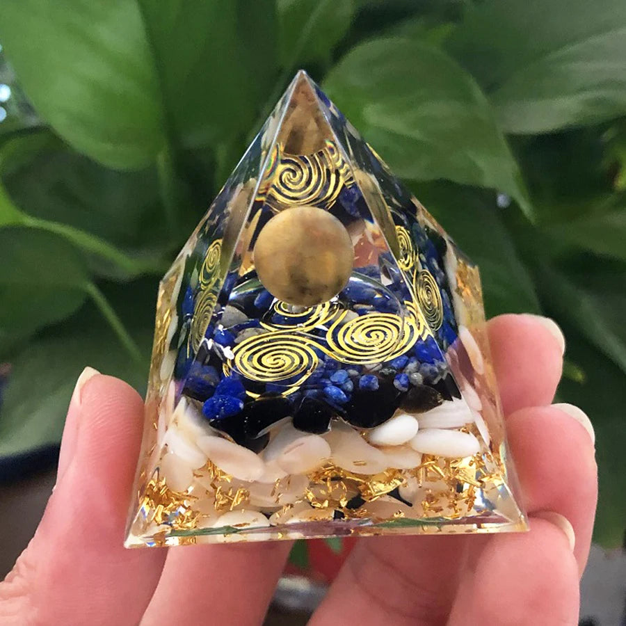 Energy Generator Crystal Gemstones Pyramid - ALOE WINGS STORE