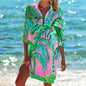 4.Boho Style Summer Cover-Up – Women's Tropical Print Beach Blouse Selection