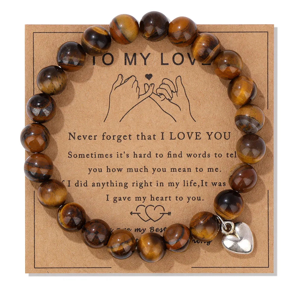 Natural Stone Bead Bracelet With Information Card SELECTION - ALOE WINGS STORE