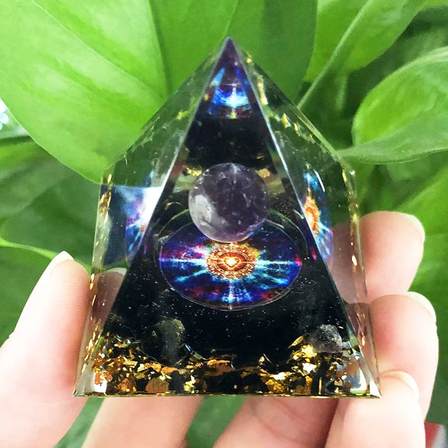 Energy Generator Crystal Gemstones Pyramid - ALOE WINGS STORE