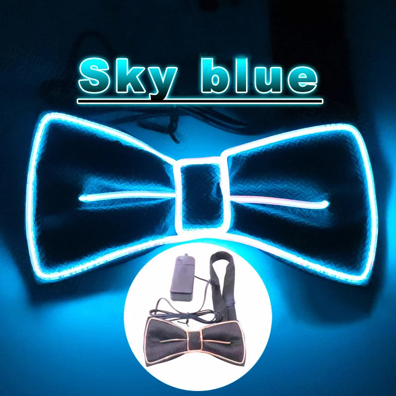 Light-Up LED Suspenders & Bow Tie Set – Adjustable Glowing Party Braces for Kids & Adults