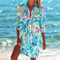 1.Boho Style Summer Cover-Up – Women's Tropical Print Beach Blouse Selection