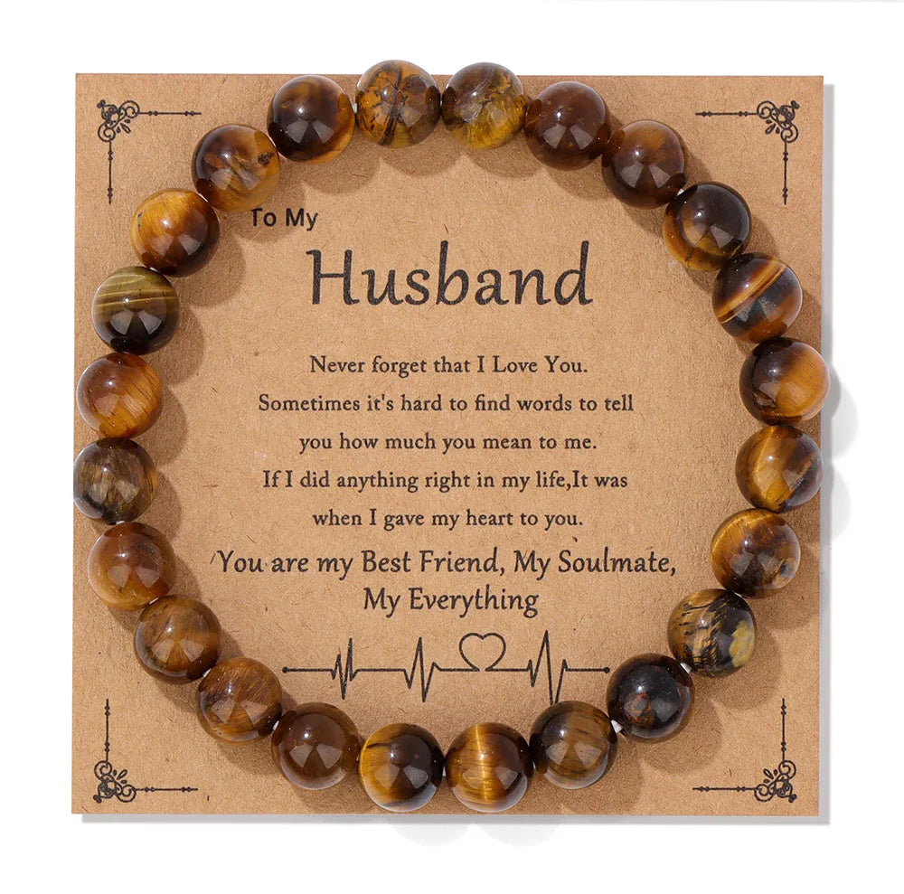 Natural Stone Bead Bracelet With Information Card SELECTION - ALOE WINGS STORE