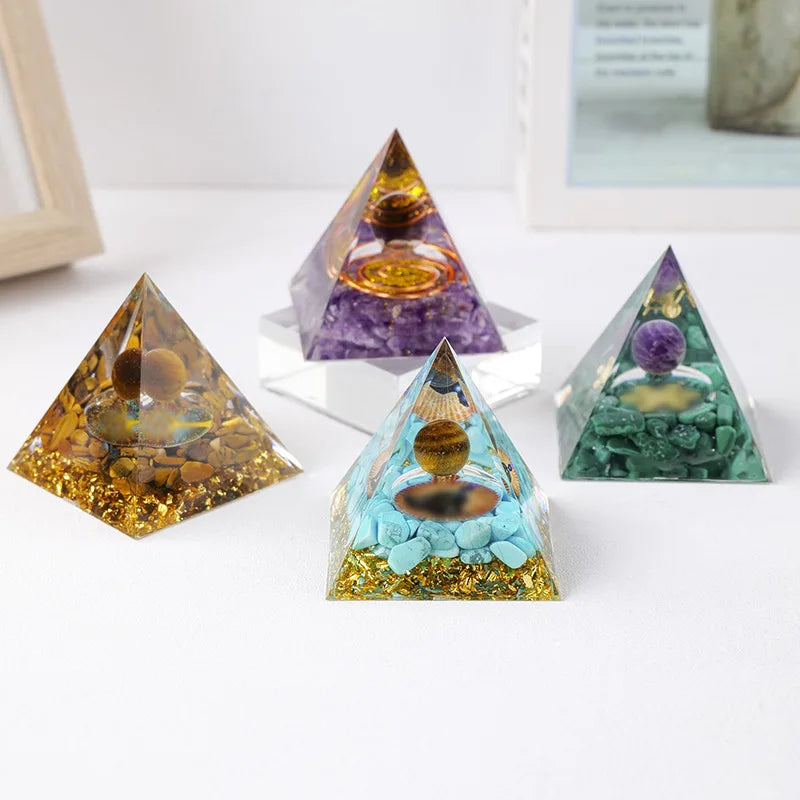 Spiritual Crystal Resin Energy Generator Pyramid Selection - ALOE WINGS STORE