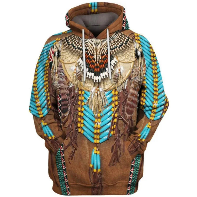 Native Indian Bohemian Style Unisex Hoodie Pullover (Short Size to Plus-Size) - ALOE WINGS STORE