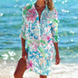 4.Boho Style Summer Cover-Up – Women's Tropical Print Beach Blouse Selection