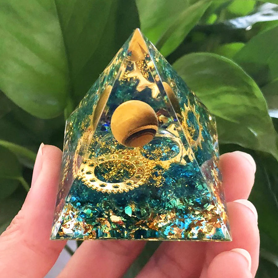 Energy Generator Crystal Gemstones Pyramid-ALOE WINGS STORE