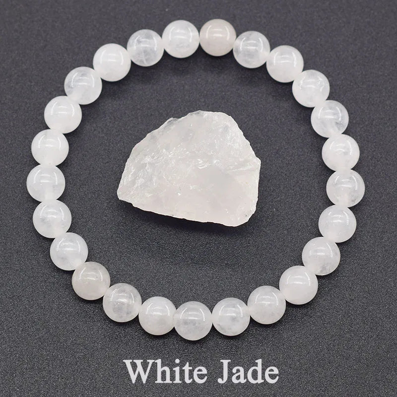 Geniune Natural Precious Stones Bead Bracelet Quartz [SELECTION] - ALOE WINGS STORE