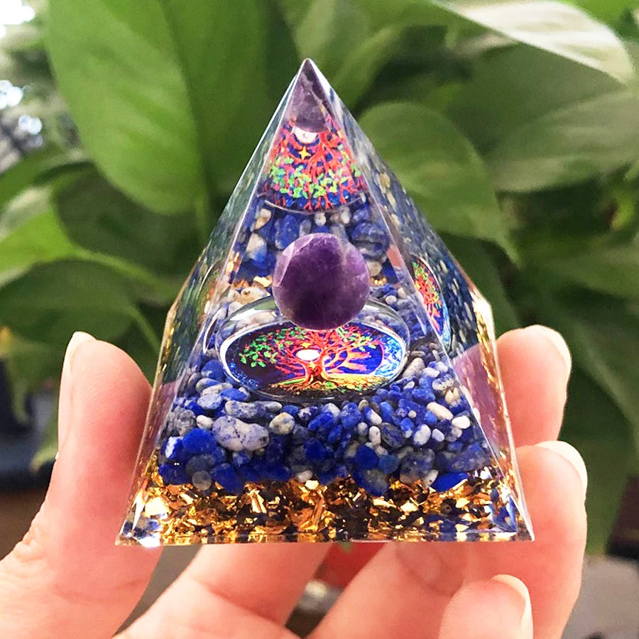 Energy Generator Crystal Gemstones Pyramid-ALOE WINGS STORE