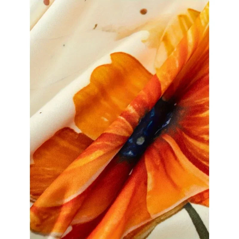 Boho Floral Maxi Dress for Women – Elegant Long Sleeve Spring Garden Party Gown, Casual Loose Fit O-Neck Sun Dress