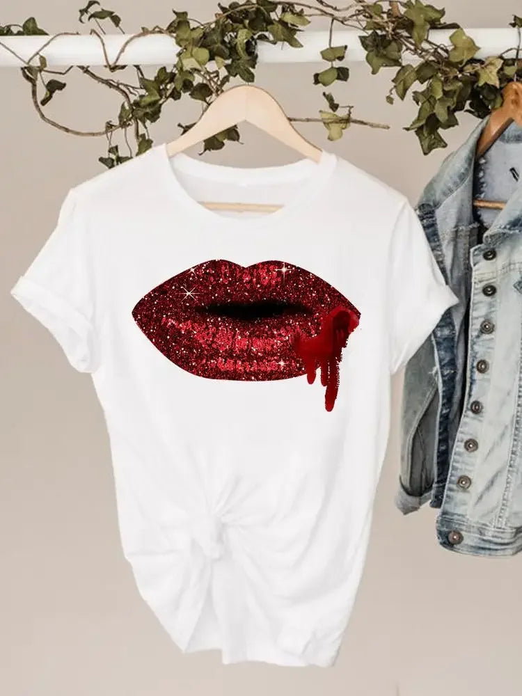 Juicy Tasty Lips Designs Women's Short Sleeve T-Shirts (SELECTION) - ALOE WINGS STORE