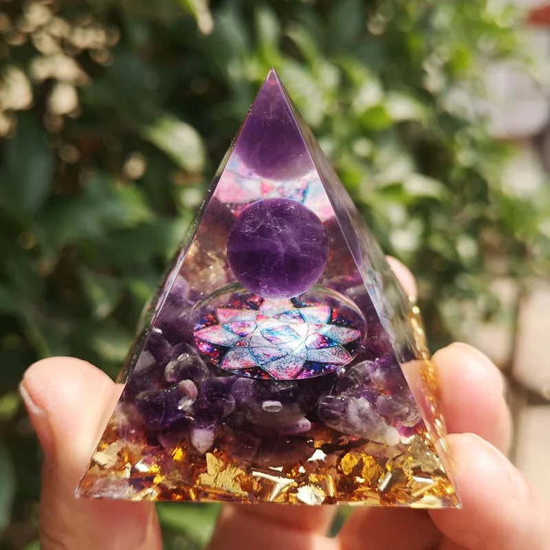 Spiritual Crystal Resin Energy Generator Pyramid Selection - ALOE WINGS STORE