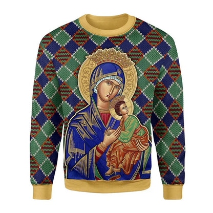 2.Retro Christian 3D Printed Sweatshirt for Men – Faith Streetwear Pullover with Religious Art, O-Neck Knit Sweater for Daily Wear – Plus Size XS-6XL