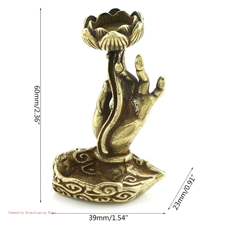 Buddha's Fingers Holding A Lotus Incense Burner - ALOE WINGS STORE