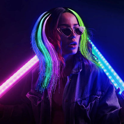 LED Fibre Optic Hair Clips – Light-Up Flash Braids & Luminous Hair Barrettes for Birthdays, Weddings, Parties & Carnivals