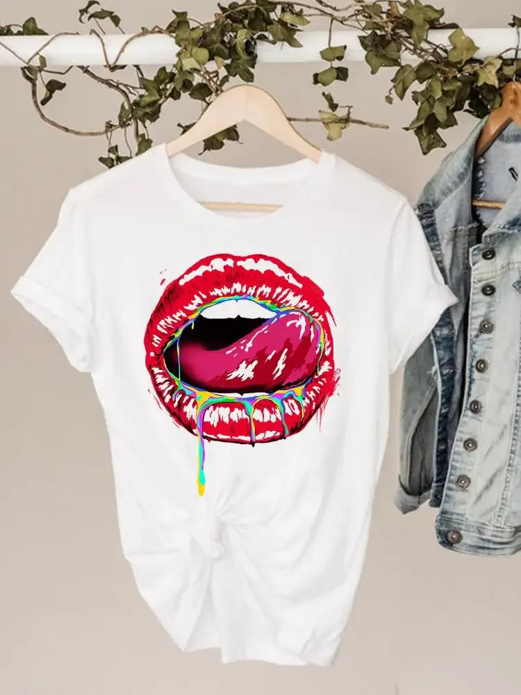 Juicy Tasty Lips Designs Women's Short Sleeve T-Shirts (SELECTION) - ALOE WINGS STORE