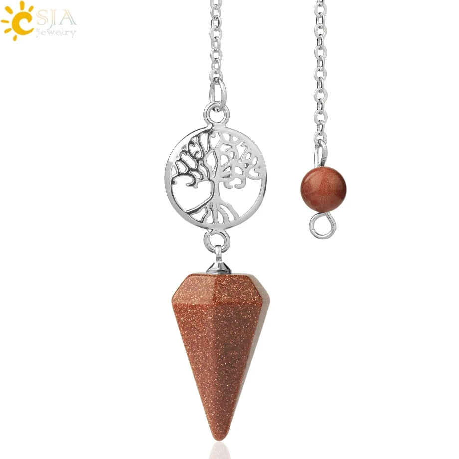 Natural Gemstones Spiritual Flower Pendulum / Pendant SELECTION-ALOE WINGS STORE