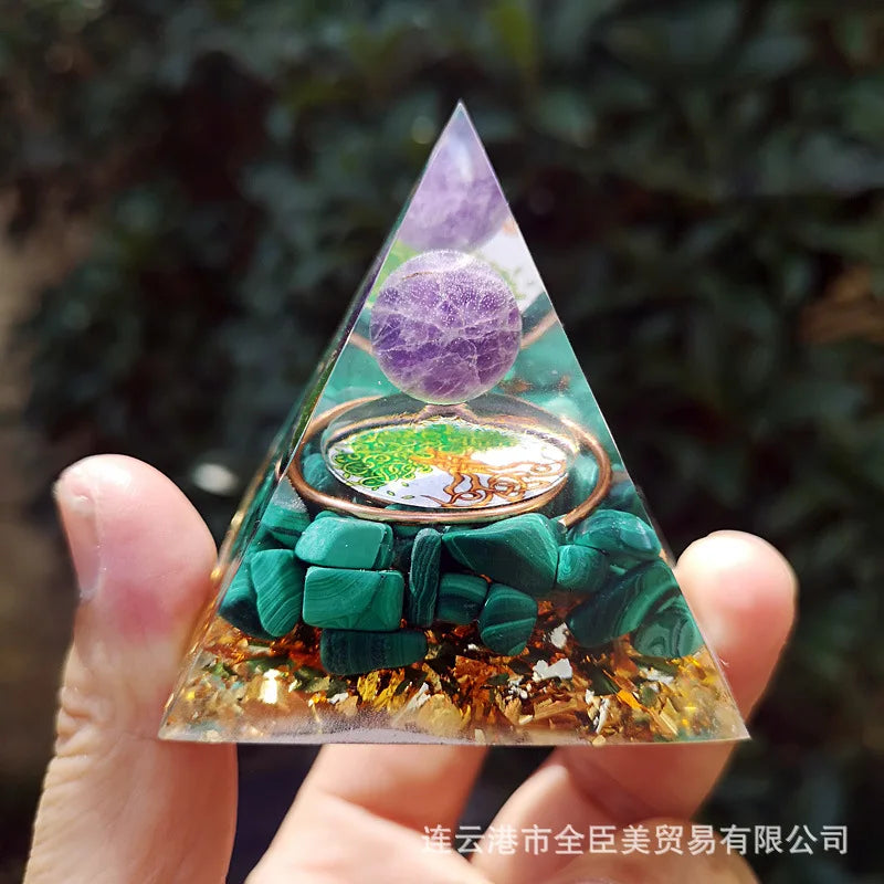 Spiritual Crystal Resin Energy Generator Pyramid Selection - ALOE WINGS STORE