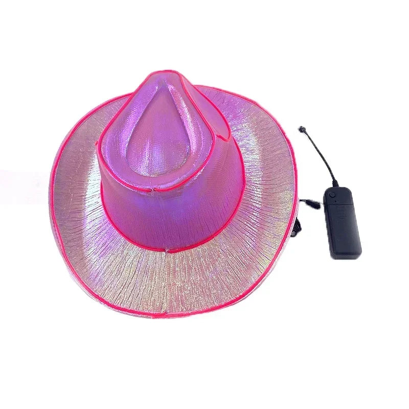 LED Light-Up Cowboy & Cowgirl Hat – Luminous Western Party Cap for Dancing, Dress-Up & Festivals