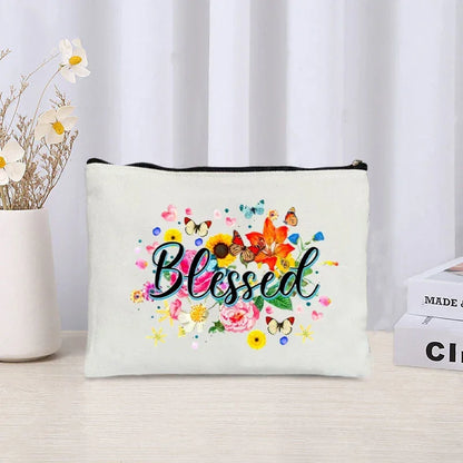 Inspirational Christian Canvas Makeup Bag - Faith-Based Travel Pouch & Scripture Accessory Organiser