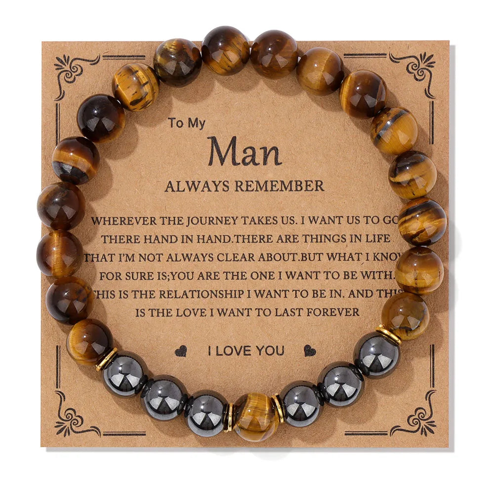 Natural Stone Bead Bracelet With Information Card SELECTION - ALOE WINGS STORE