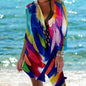 4.Boho Style Summer Cover-Up – Women's Tropical Print Beach Blouse Selection