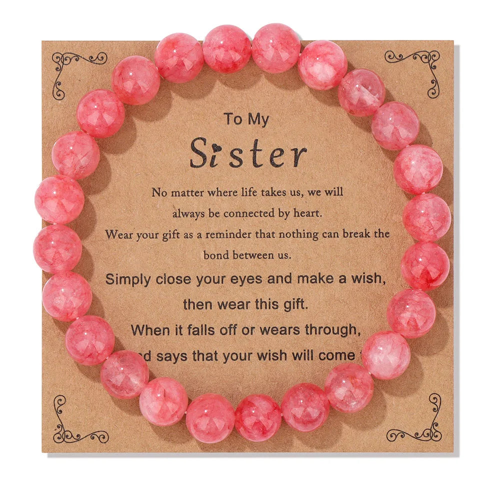 Natural Stone Bead Bracelet With Information Card SELECTION-ALOE WINGS STORE