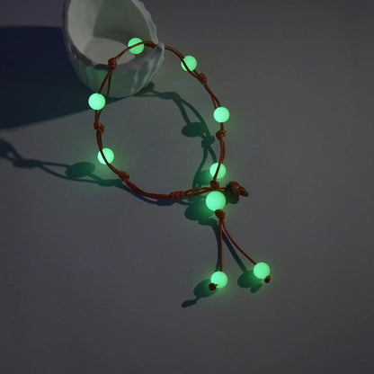 Glow-in-the-Dark Boho Anklet – Adjustable Beach Bracelet - Stackable Summer Foot Jewellery