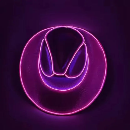 LED Light-Up Cowboy & Cowgirl Hat – Luminous Western Party Cap for Dancing, Dress-Up & Festivals