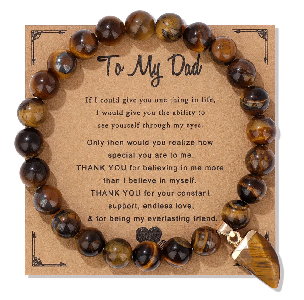 Natural Stone Bead Bracelet With Information Card SELECTION - ALOE WINGS STORE