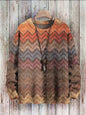 Vintage Gradient Art Print Casual Knit Pullover Sweater Women For Men Sweater