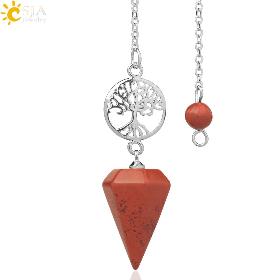 Natural Gemstones Spiritual Flower Pendulum / Pendant SELECTION-ALOE WINGS STORE