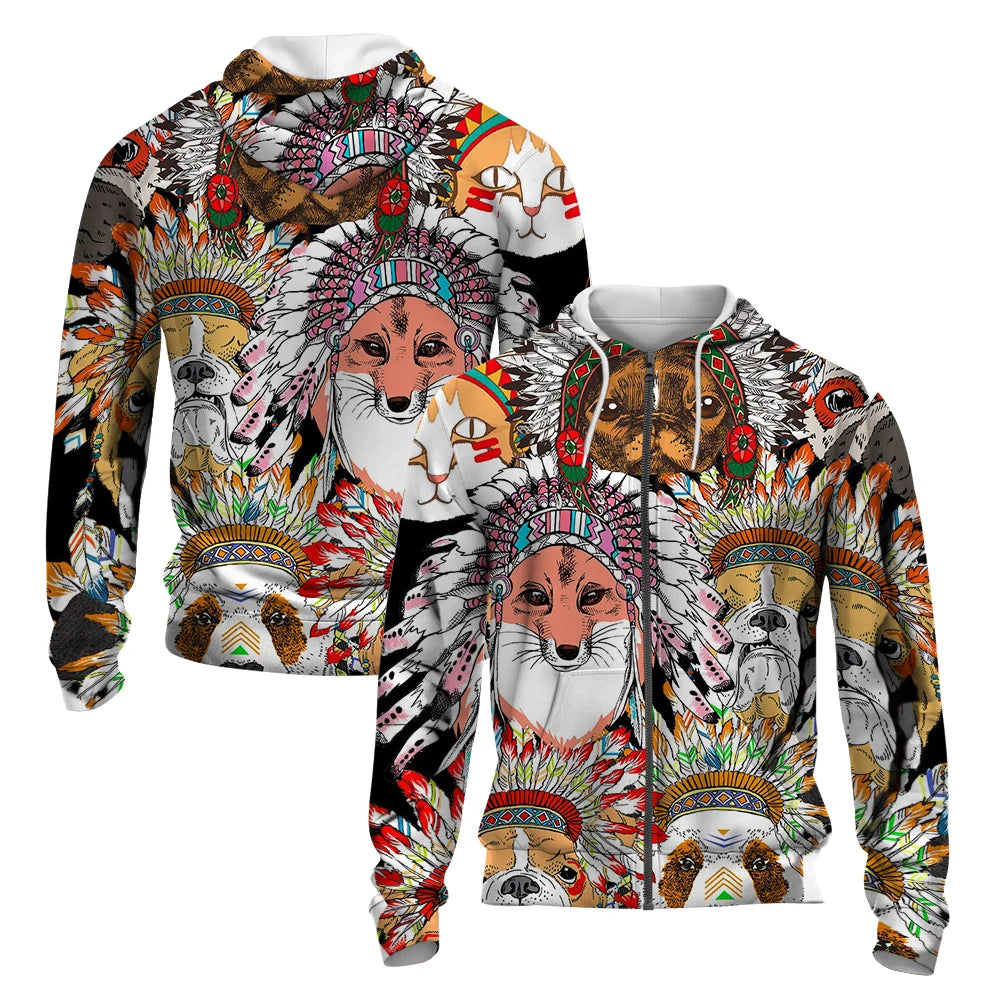 Unisex Hoodies Collection: Cat, Fox, Lion, and Creative Designs - ALOE WINGS STORE