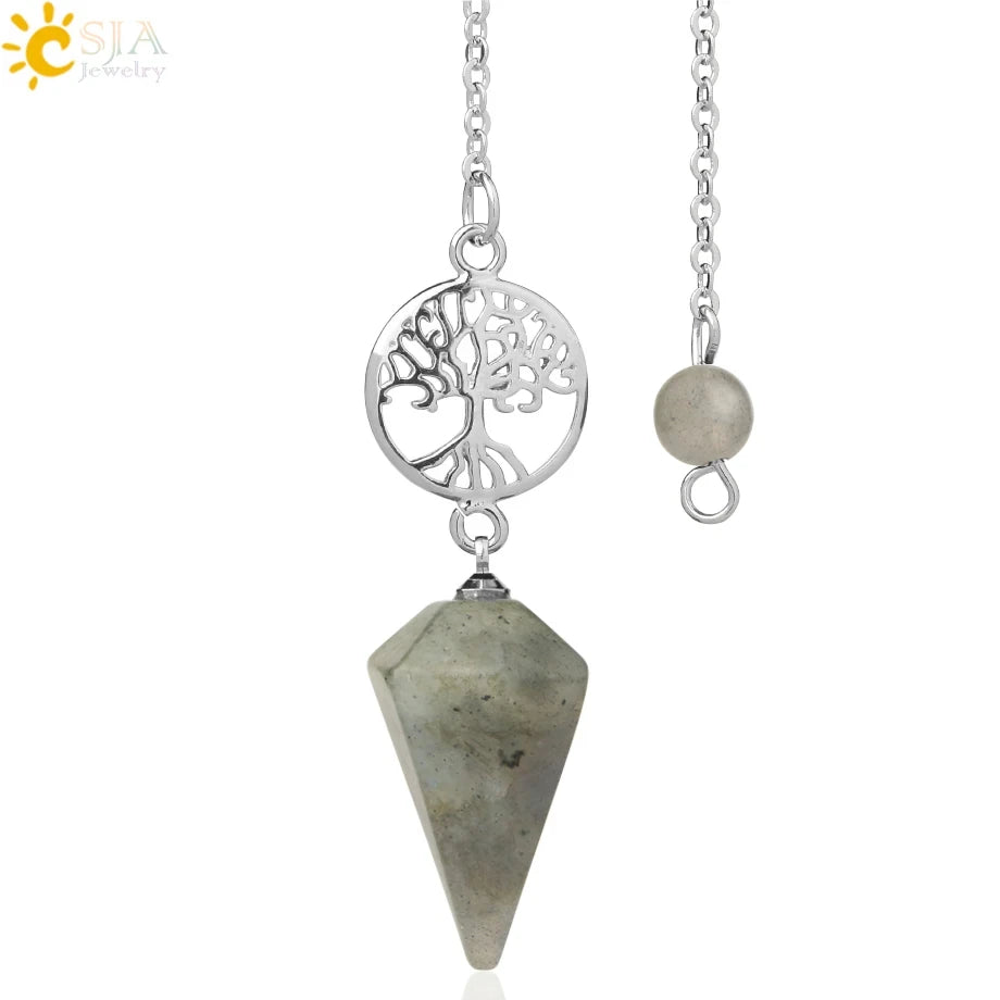 Natural Gemstones Spiritual Flower Pendulum / Pendant SELECTION-ALOE WINGS STORE